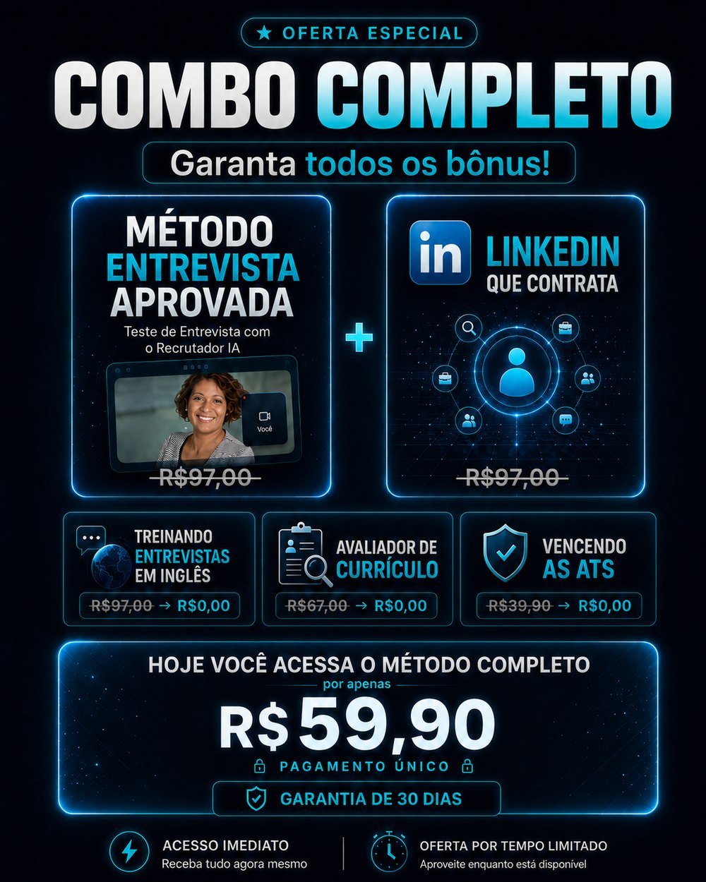 Combo completo com todos os bônus