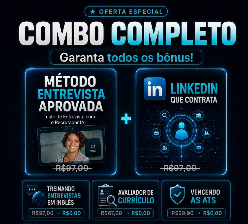 Combo completo — Método Entrevista Aprovada e todos os bônus